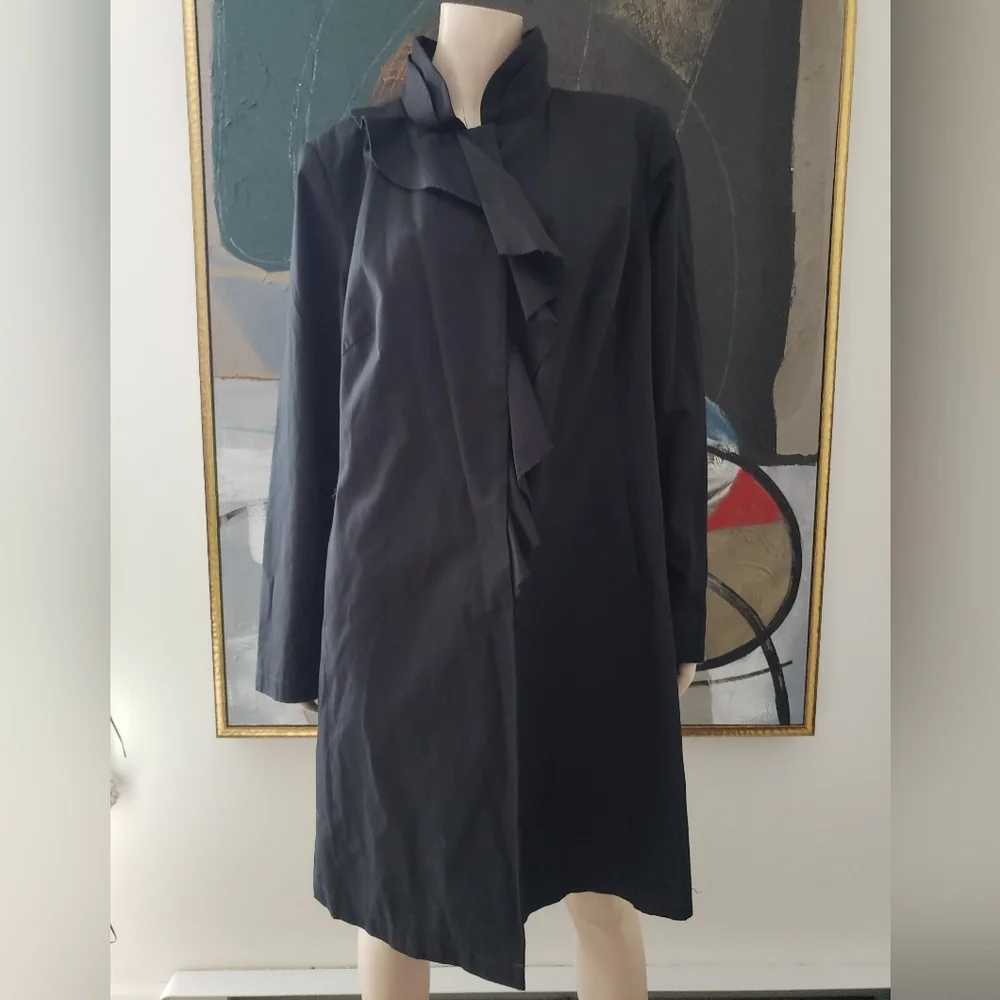 DKNY | Spring/Fall Coat with Ruffle Detail - Picture 2 of 11